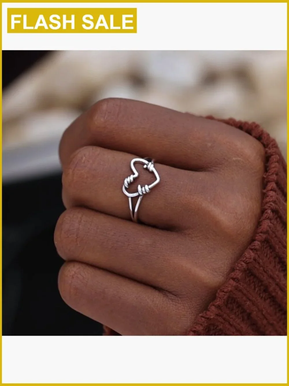 925 Sterling Silver Heart Ring Stackable Band